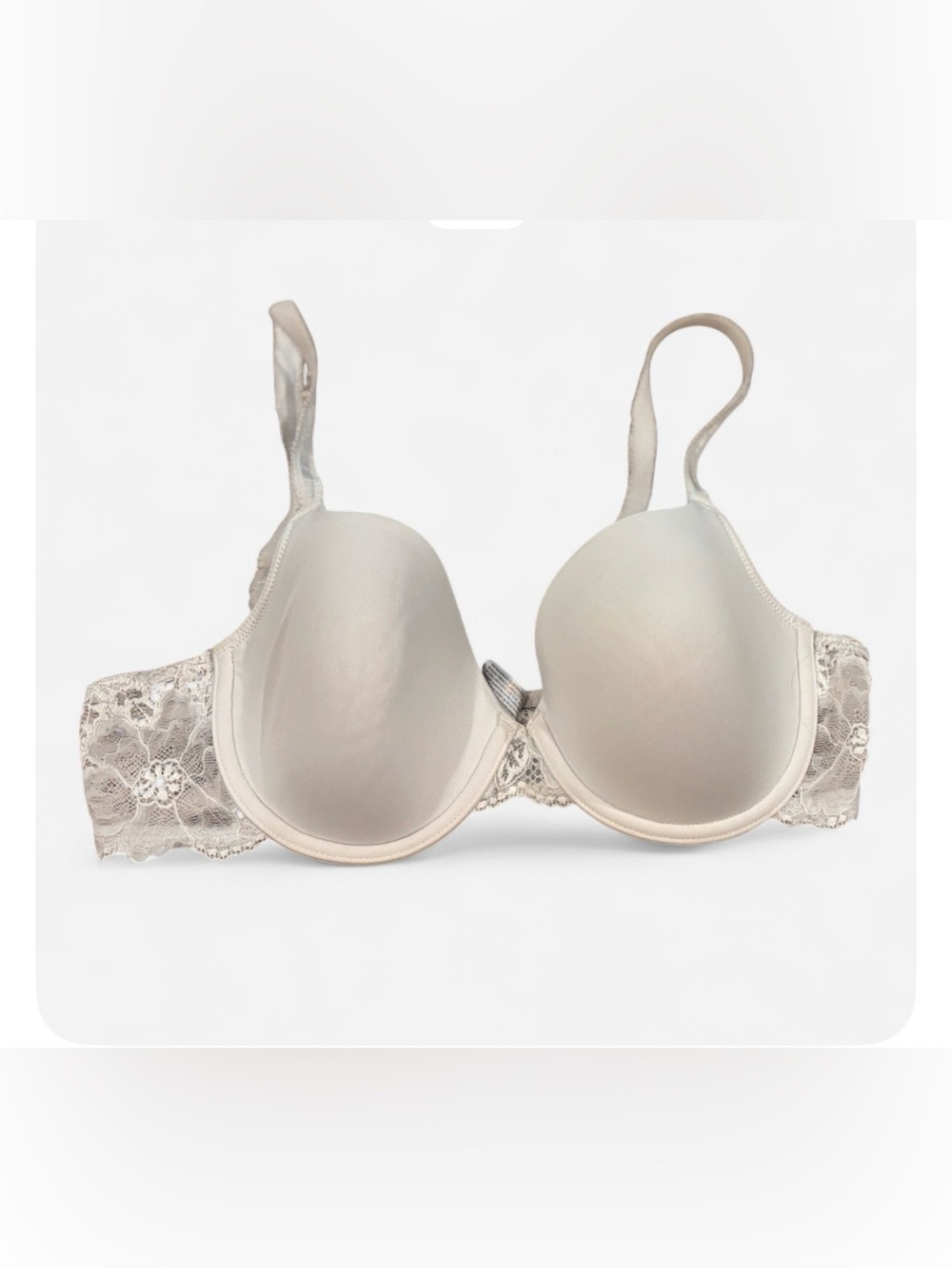 Wacoal Lace Back T-Shirt Bra Size 36C off white Underwire Supportive Intimates